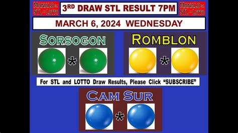 stl sorsogon 3rd draw result today|PCSO Official .